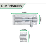 Tower Bolt - 90 mm / 3 Inch - Galvanised - tradefit - 3