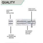 Tower Bolt - 90 mm / 3 Inch - Galvanised - tradefit - 4