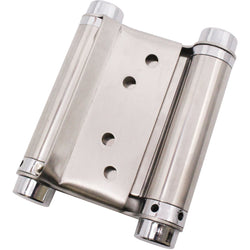 Double Action Spring Hinges 3" Stainless Steel - 76mm - Satin - Pair - Including Screws - tradefit