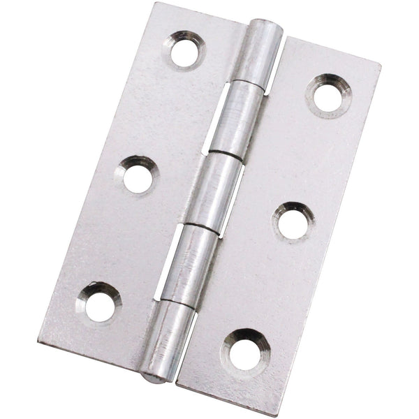 Steel Butt Hinges 1838 Fixed Pin Pattern - 76x51x1.5mm - Zinc Plated - Pair - EXCLUDING Screws - tradefit - Featured Image