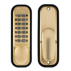 Push Button Mechanical Digital Code Lock - Fire Rated - Satin Brass - tradefit