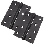 Steel Butt Hinges 1838 Fixed Pin Pattern - 102x70x2mm - Black Plated - Pair - EXCLUDING Screws - tradefit - 1