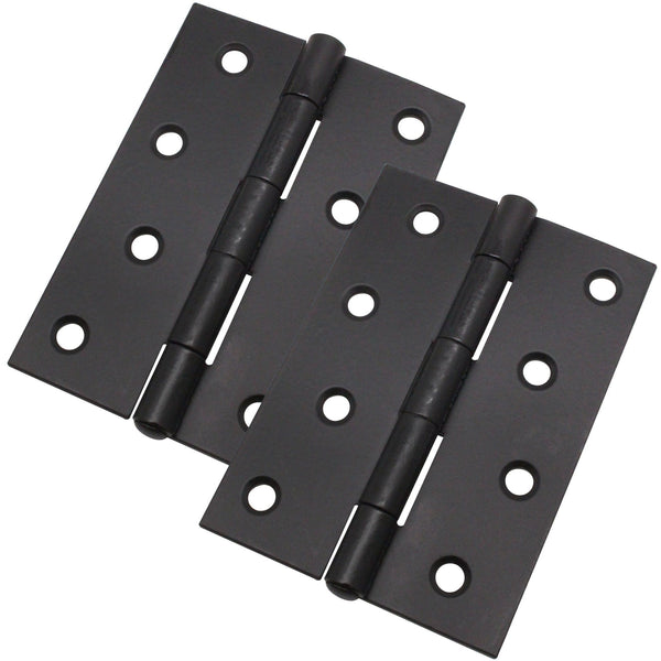 Steel Butt Hinges 1838 Fixed Pin Pattern - 102x70x2mm - Black Plated - Pair - EXCLUDING Screws - tradefit - Featured Image