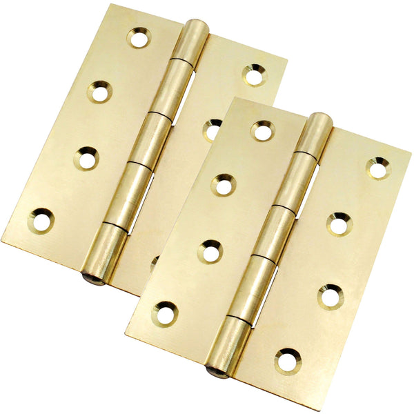 Steel Butt Hinges 1838 Fixed Pin Pattern - 102x67x2mm - Brass Plated - Pair - EXCLUDING Screws - tradefit - Featured Image