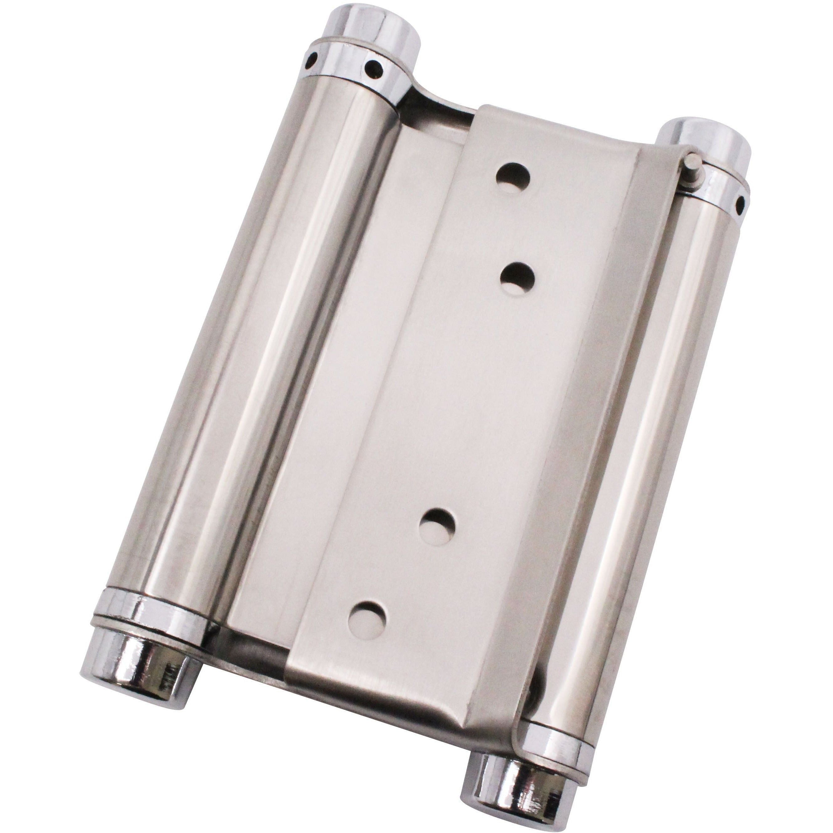 Double Action Spring Hinges 4 Stainless Steel 102mm Satin Pair Including Screws Tradefit 4692