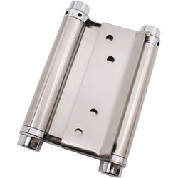 Double Action Spring Hinges 4" Stainless Steel - 102mm - Satin - Pair - Including Screws - tradefit