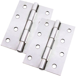 Steel Butt Hinges 1838 Fixed Pin Pattern - 102x67x2mm - Polished Chrome Plated - Pair - EXCLUDING Screws - tradefit