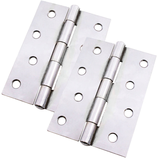 Steel Butt Hinges 1838 Fixed Pin Pattern - 102x67x2mm - Polished Chrome Plated - Pair - EXCLUDING Screws - tradefit - Featured Image