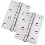 Steel Butt Hinges 1838 Fixed Pin Pattern - 102x67x2mm - Zinc Plated - Pair - EXCLUDING Screws - tradefit - 1