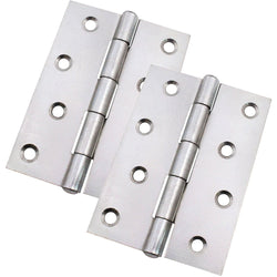 Steel Butt Hinges 1838 Fixed Pin Pattern - 102x67x2mm - Zinc Plated - Pair - EXCLUDING Screws - tradefit