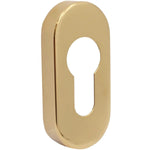 Upright Euro Escutcheon Oval Shaped Keyhole Cover - PVD Brass - tradefit - 1