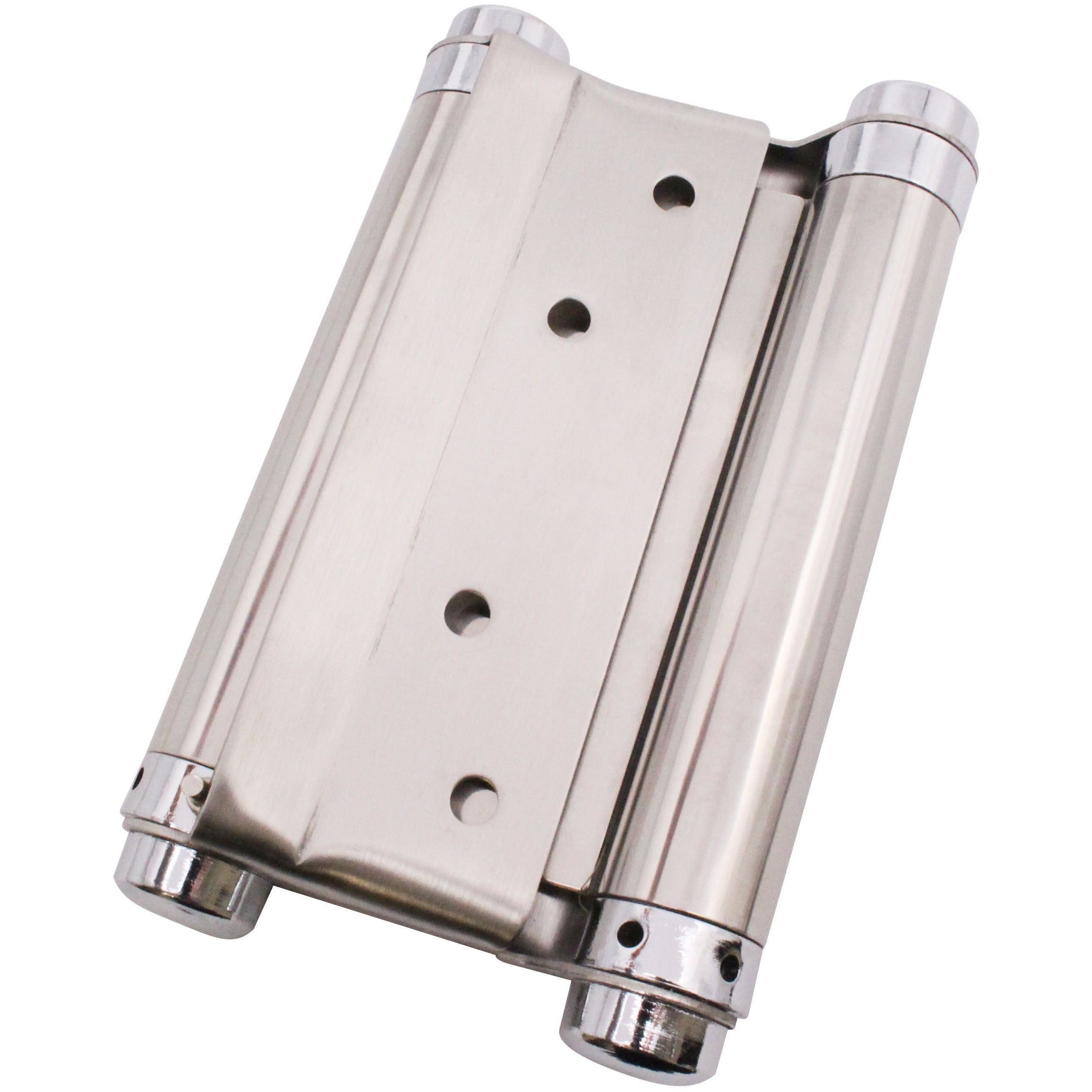 Double Action Spring Hinges 5" Stainless Steel 127mm Satin Pair Including Screws tradefit