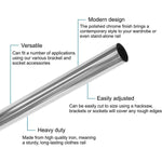 Wardrobe Rail Oval Tube - 30x600mm - Polished Chrome - tradefit - 3