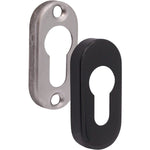 Upright Euro Escutcheon Oval Shaped Keyhole Cover - Matt Black - tradefit - 4