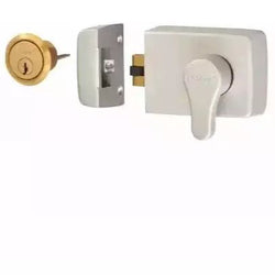 Roller Bolt Fire Rated Nightlatch Silver & Brass Cylinder 60 mm Backset - tradefit