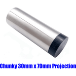 Chunky Projection Wall Mounted Door Stop - 70mm Projection - Satin Stainless - tradefit - 1