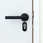 Upright Euro Escutcheon Oval Shaped Keyhole Cover - Matt Black - tradefit - 5