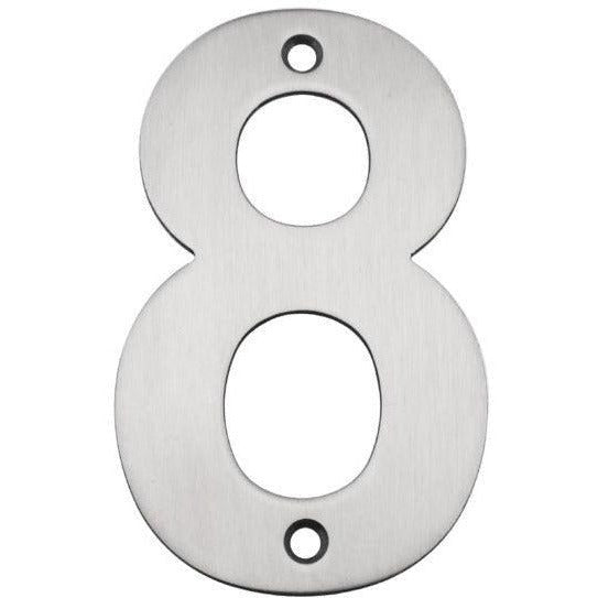 Stainless Numeral 8 House Building Number - Screw Fixed - 102mm - Satin Stainless - tradefit - Featured Image