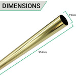 Wardrobe Clothes Rail - 19mm X 914mm - Brass Plated - tradefit - 4