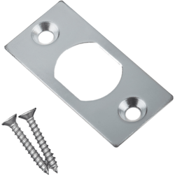 Rack Bolt Keep / Strike - satin Chrome Plated - Pack Of 10 - tradefit