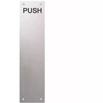 Door Finger Push Plate Engraved Push - 300 x 75mm - Satin Aluminium - tradefit - 1
