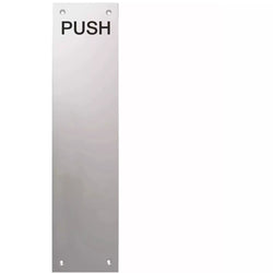 Door Finger Push Plate Engraved Push - 300 x 75mm - Satin Aluminium - tradefit