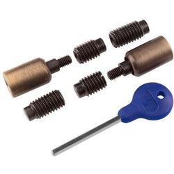 Locking Security Sash Window Stop Set - Pack of 2 with Key - Antique Brass - tradefit