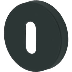 Black Round Keyhole Escutcheons Vigo Exterior Use - Stainless Steel - Matt Black - Single - tradefit