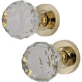 Glass Mortice Door Knob - Polished Brass