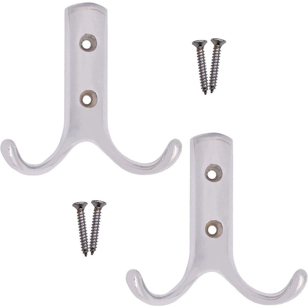 Coat Hook Twin Double Robe Modern - Chrome Plated - Pack of 2 - tradefit - Featured Image