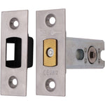 2.5 inch/64mm Tubular Deadbolt Bolt Through Fire Rated - 44mm Backset - Satin Stainless Steel - tradefit - 1