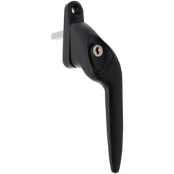 Yale Quartus Cranked Espagnolette Window Handle Right Hung - 40mm Spindle - Black - tradefit