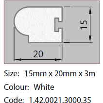 Sash Window Staff Bead - T Slot - White - 15mm x 20mm x 3m - tradefit - Featured Image