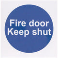 Fire Door Keep Shut 100x100mm Self Adh Vinyl