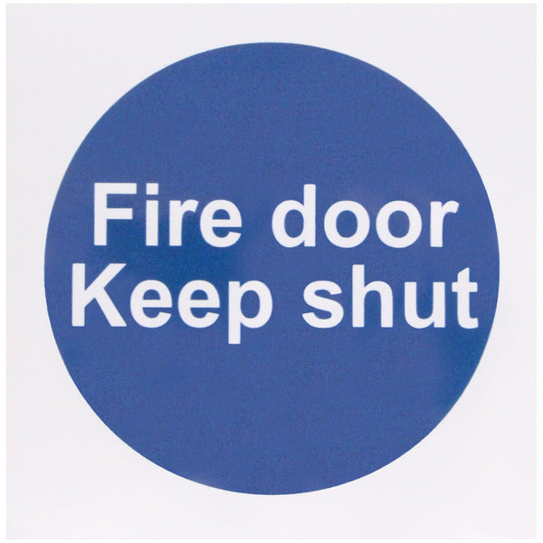 Fire Door Keep Shut 100x100mm Self Adh Vinyl - tradefit - Featured Image
