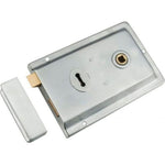 Rim Sashlock Surface Mounted Lock - 140 x 85mm - Satin Chrome - tradefit - 1