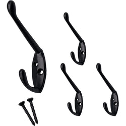 Hat & Coat Hook - Matt Black - Pack of 4 - tradefit