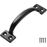 Gate Pull Handle Hot Bed Pressed Steel - 165mm - Black - Pack of 1 - tradefit - 1