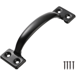 Gate Pull Handle Hot Bed Pressed Steel - 165mm - Black - Pack of 1 - tradefit