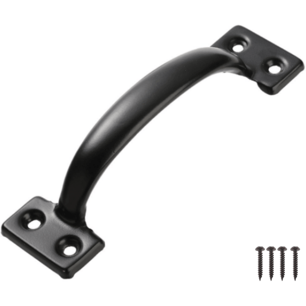 Gate Pull Handle Hot Bed Pressed Steel - 165mm - Black - Pack of 1 - tradefit - Featured Image