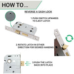 Return To Door Lever on Rose Handle Bathroom Lock Kit - Satin Stainless Steel - 102mm Hinges - 64mm Lock - tradefit - 5
