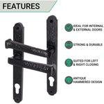 Black Iron UPVC Door Handle 92mm Centres - Antique Black - tradefit - 2