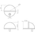 Oval Floor Mounted Door Stop - 50mm Diamter - Satin Aluminium - tradefit - 2