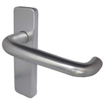 19mm Return To Door RTD Fire Rated Round Bar Lever Handle - Latch Set - 153mm - Satin Aluminium - tradefit - 1