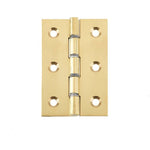 Double Steel Washered Hinge - 76x50x2mm - Polished Brass - tradefit - 1