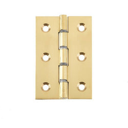 Double Steel Washered Hinge - 76x50x2mm - Polished Brass - tradefit