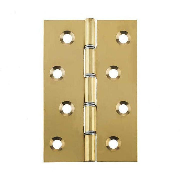 Double Steel Washered Hinge - 102x67x2mm - Polished Brass - tradefit - Featured Image