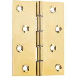 Double Steel Washered Hinge - 102x76x2mm - Polished Brass - tradefit
