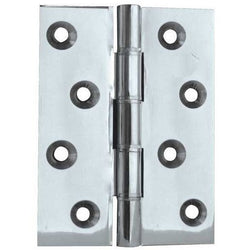 Double Phosphor Bronze Washered Hinge - 102x67x2.5mm - Polished Chrome - tradefit