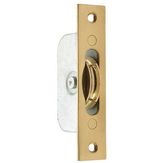 Sash Pulley Brass 40mm Roller - 118x26mm - Polished Brass - tradefit - Featured Image